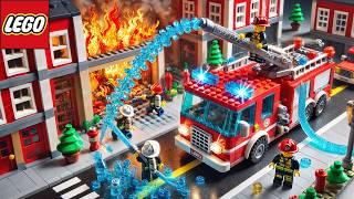 LEGO City Fire Truck Saves the Building  Lego Auto Tech