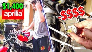 might be screwed... $1400 Tuono gets EXPENSIVE! #MaxyDaily