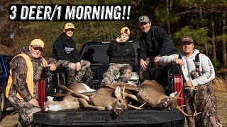 Deer Hunting SHOWDOWN  |  THREE DEER hit the dirt in ONE MORNING!