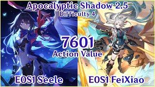 NEW Apocalyptic Shadow 2.5 - E0S1 Seele x E0S1 FeiXiao 7601 Action Value Clear | Honkai Star Rail