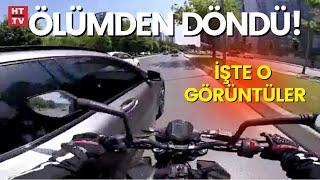 Motosiklet sürücüsü ölümden döndü