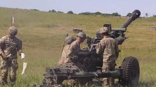 U.S. Army National Guard Cannon Crewmembers Conduct Artillery Live-Fire Exercise