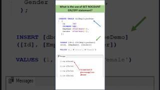 Set NOCOUNT in SQL #sql #interview