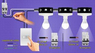 Installation of three bulbs in parallel controlled with a Simple Switch | spotlights lamps