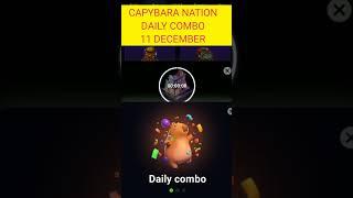 Capybara Nation Daily Combo Card Today | Capybara Nation combo 11 December@CryptoTechSunil