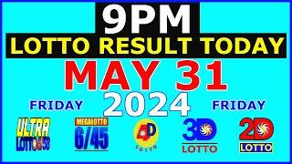 Lotto Result Today 9pm May 31 2024 (PCSO)