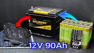 12v 90Ah Lifepo4 battery build, For SUV car using 24cell 32140 15Ah From old car battery