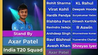 Asia Cup 2022 India Final Squad Bumrah Out