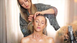 ASMR Real Person Scalp, Hair, Back, Shoulders Massage & Reiki Roleplay for Deep Sleep