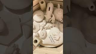 Packing the kiln with pottery #kiln #firing #clay #pottery #ceramic #art #mugs #planter