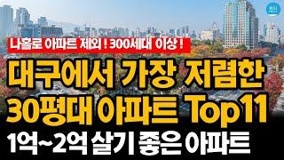 대구에서 가장 싼 30평대 가성비 아파트 순위 1~11위 (300세대 이상, 나홀로 제외)