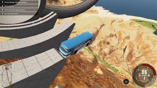 Crash Bus LAZ 695 vs Crash Mountain Map, Beamng Drive Bus High Speed Jumping | GVC