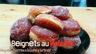 Donuts stuffed with Noiselia (chocolate spread)