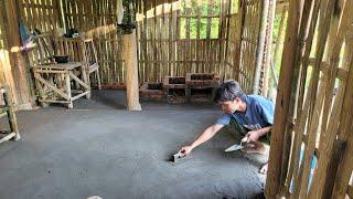 The new house foundation is built by Binh. The house will be cleaner. Binh's daily life