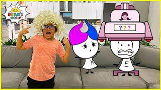 Ryan's New Hairstyle with Funny EK Doodles 1 hr kids video!!!