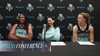 Sabrina Ionescu, Jonquel Jones, and Coach Sandy Brondello Postgame Press Conference | May 24, 2025