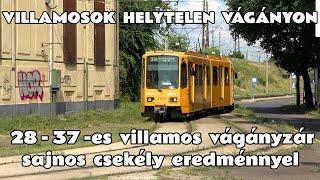 2024.07.24. Villamosok helytelen vágányon, avagy a 28 - 37-es vágányzár, sajnos csekély eredménnyel