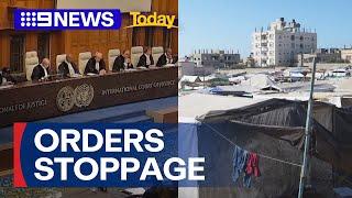 UN’s top court orders Israel to halt Rafah military offensive | 9 News Australia
