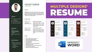 How to Design Resume in Word | Colored Resume | Free Template