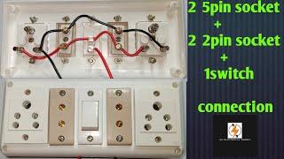 2 5pin socket +2 2pin socket +1switch connection #az electrical works#board connection