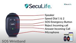SOS Emergency Alert Wristband. SecuLife's Medical One Touch Alerting Personal Tracker