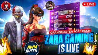 FreeFire  grandmaster Top1 Live pushAll V badge player in my  grandmaster lobby  #freefire