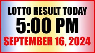 Lotto Result Today 5pm september 16, 2024 Swertres Ez2 Pcso