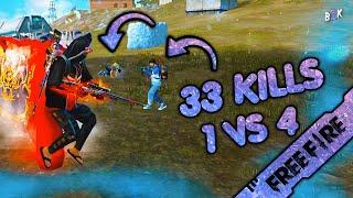 [B2K] 1 VS 4 CRAZY GAMEPLAY | 33 KILLS 