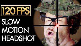 SLOW MOTION HEADSHOT - Airsoft Sniper Gameplay