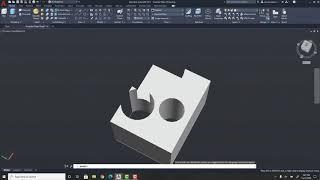 How to make holes in a 3d cube in AutoCAD 2021