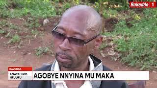 Agataliikonfuufu:   Mulekwa ekyeeyo gwekireye agobye nnyina mu nju.  Mbu kitaawe yagimulamiira.