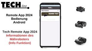 Tech Mähroboter Remote App Android 2024 Funktion 'Info'