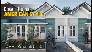 Desain Rumah American Style 6x10 Type 36 | 1 Lantai 2 Kamar Tidur