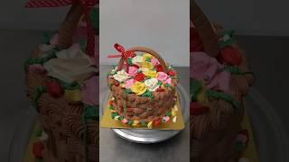 Flower basket cake #Flower #basket #cake #chocolatecake #yt #viralvideo #baking #ytshorts #cakes