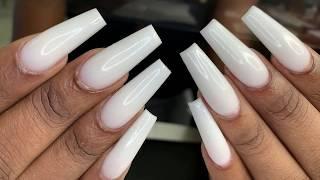 Acrylic For Beginners Soft White | Nails Tutorial |