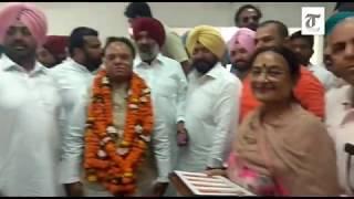 Jalandhar: Congress candidate Santok Singh celebrates victory with party workers
