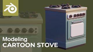 3D Modeling Cartoon Stove in Blender [RealTime]