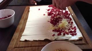 Anleitung: Blätterteig Schinken Käse Stangen machen/ Blätterteig Schinken Käse Stangen zubereiten
