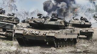 THE WORLD IS SHOCKED! German LEOPARD 2A6 Tank, Again Ambushes Row of Russian T-90M tanks | at the bo