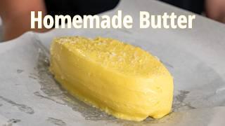 Homemade Butter In 10 Minutes Using 1 Ingredient