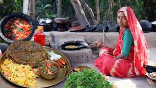 Methi Thepla & Dahi Fry | Breakfast | Winter Food | Beautiful Winter Morning In Village