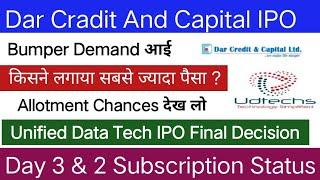 Dar Cradit And Capital IPO | Unified Data Tech IPO | Subscription Status & GMP |