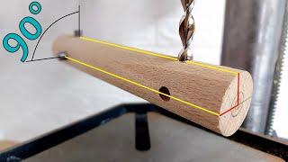 Drill Press Trick: Drilling Aligned, 90-Degree Holes on Wooden Rods