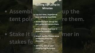 Quick Guide: Setting Up Camp in Minutes | WanderNova #motivation #traveladvice #packinghacks