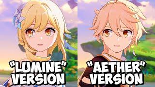 LUMINE VS AETHER Comparison Cinematic Cutscene Genshin Impact Story