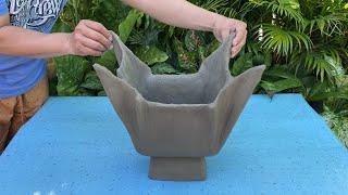 Add New Ideas For Your Garden Decoration From Old Towel / Creating Cement Pot Planters