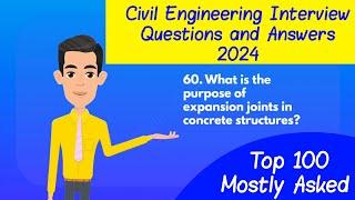 Top 100 Civil Engineering Interview Questions & Answers 2024 | Animated Presentation | Clear Visuals