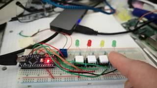Simon Game - Made with an Arduino Nano, 4 buttons, 4 LEDs and a piezo sounder