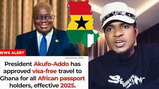 President akufo-addo as approved visa-free traveling to Ghana all Africa passport holders, effective