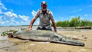 RIVER MONSTERS & Exploring New Camping Sites on the Atchafalaya River! Catch & Cook!